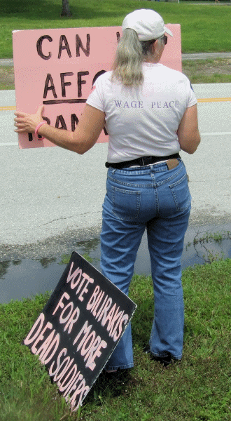 Protest Gus Bilirakis military recruitment fair - Rise Up Tampa Bay, St. Pete for Peace, Military Recruitment Protest, Tarpon Springs, FL, Aug 9, 2008