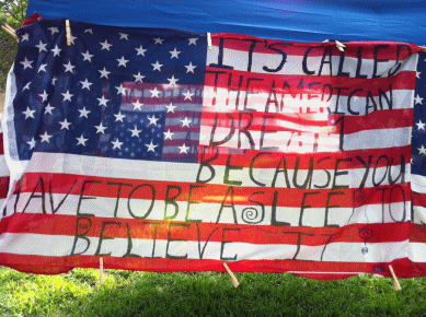 4th of July, 2011, St. Petersburg, FL. Flag with messages